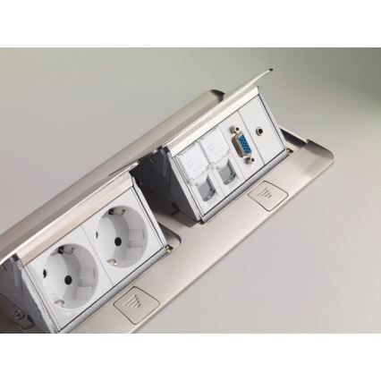 Legrand 54023 - Frame voor bureau-stopcontact POP-UP 2x4M RVS