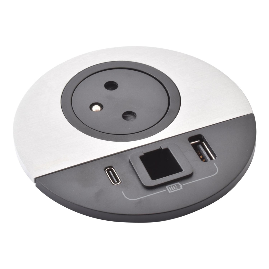 Legrand 654708 - Stekkerdoos voor tafelblad 1x230V + USB-A + USB-C + RJ45