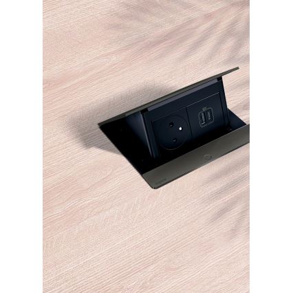 Legrand 654802 - Bloc de prise encastrable pour table POP-UP 4M noir