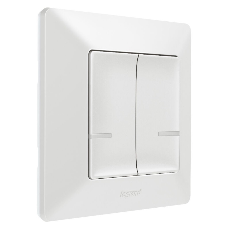 Legrand 752187- Interrupteur sans fil connecté à 2 boutons VALENA 1xCR2032 Wi-Fi IP40