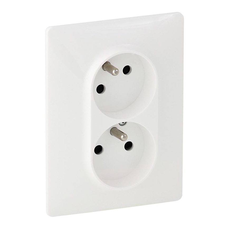 Beperken scheren roterend Legrand 753186 - Binnen Stopcontact VALENA LIFE 250V/16A 2x2P+T wit |  Lumimania