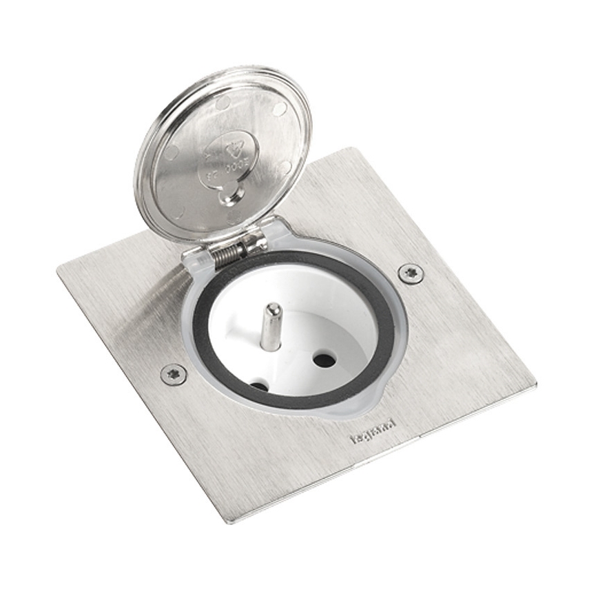 Legrand 89700 - Cadre pour prise de sol PLATINUM 2M IP44 acier inoxydable