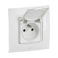 Legrand - Buitenwandcontactdoos voor huishoudelijk gebruik met afdekraam NILOE 250V IP44 wit