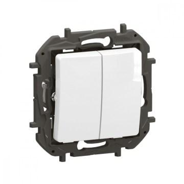 Legrand - Double interrupteur d'escalier sans cadre n° 6+6 NILOE blanc
