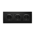 Legrand - Drievoudige SCHUKO-wandcontactdoos met NILOE-raam 250V zwart