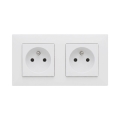 Legrand - Dubbel wandcontactdoos met afdekraam NILOE STEP 250V wit