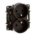 Legrand - Dubbel wandcontactdoos zonder afdekraam NILOE 250V zwart