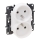 Legrand - Dubbele huishoudelijke wandcontactdoos zonder afdekraam 250V/16A NILOE STEP wit