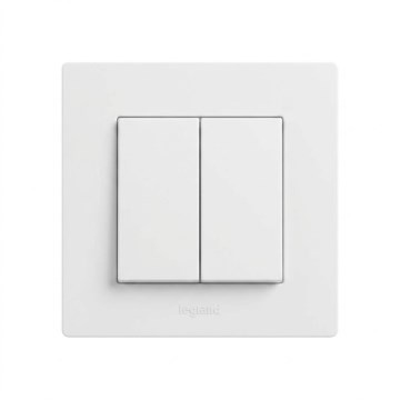 Legrand - Dubbele trappenschakelaar 6+6 met afdekraam NILOE STEP wit