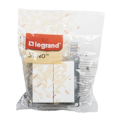 Legrand - Dubbele trappenschakelaar zonder afdekraam nr. 6+6 SUNO wit