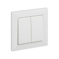 Legrand - Dubbele trapschakelaar nr. 6+6 met afdekraam SUNO wit