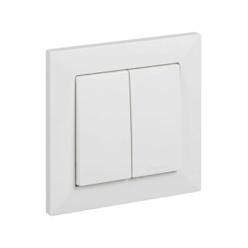 Legrand - Dubbele trapschakelaar nr. 6+6 met afdekraam SUNO wit