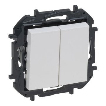 Legrand - Dubbele trapschakelaar zonder afdekraam nr. 6+6 NILOE STEP wit