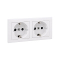 Legrand - Dubbele wandcontactdoos SCHUKO met afdekraam SUNO 250V wit