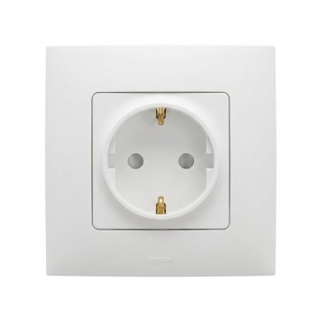 Legrand - Huishoudelijk SCHUKO-stopcontact met afdekraam NILOE 250V wit