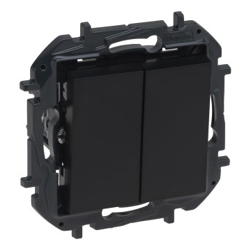 Legrand - Interrupteur d'escalier double sans cadre n° 6+6 NILOE STEP noir