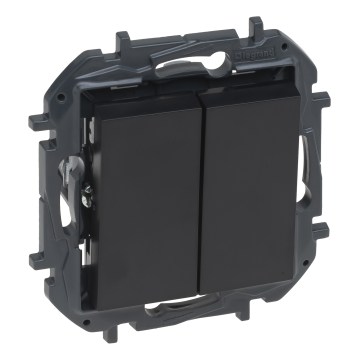 Legrand - Interrupteur double sans cadre n° 5 NILOE STEP noir