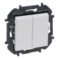 Legrand - Interrupteur double sans enjoliveur n° 5 NILOE STEP blanc
