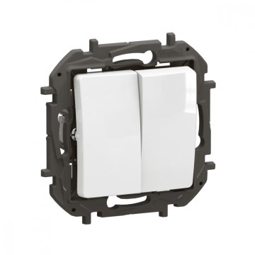 Legrand - Interrupteur double série č. 5 sans cadre NILOE blanc