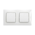 Legrand - Interrupteur double unipolaire n° 1 avec cadre NILOE blanc