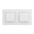 Legrand - Interrupteur double unipolaire n° 1 avec cadre NILOE STEP blanc