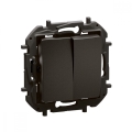 Legrand - Interrupteur double va-et-vient č. 5 sans cadre NILOE noir