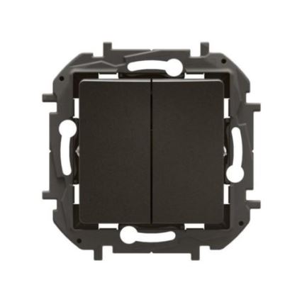 Legrand - Interrupteur double va-et-vient n° 6+6 sans cadre NILOE noir
