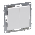 Legrand - Interrupteur double va-et-vient sans cadre n° 6+6 SUNO blanc