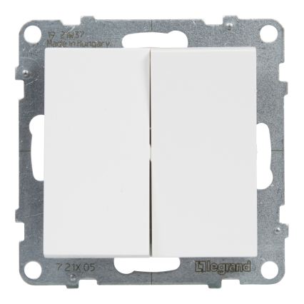 Legrand - Interrupteur double va-et-vient sans cadre n° 6+6 SUNO blanc