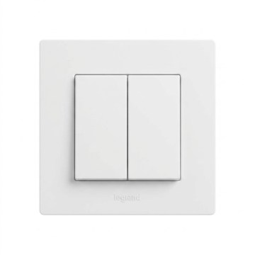 Legrand - Interrupteur va-et-vient double č. 5 avec cadre NILOE STEP blanc