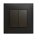Legrand - Interrupteur va-et-vient double n° 6+6 avec cadre NILOE noir