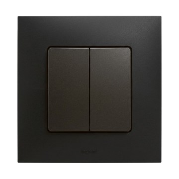 Legrand - Interrupteur va-et-vient double n° 6+6 avec cadre NILOE noir