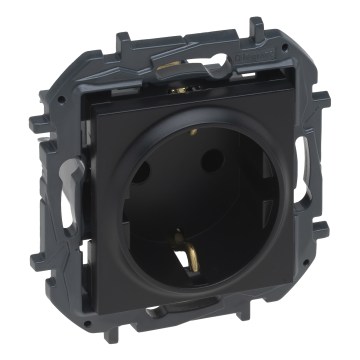 Legrand - Prise domestique SCHUKO sans cadre NILOE STEP 250V noire