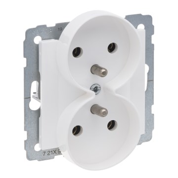 Legrand - Prise double domestique sans cadre 250V/16A SUNO blanche