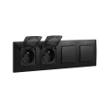 Legrand - Prise double extérieure et double interrupteur unipolaire n° 1 NILOE 250V noir