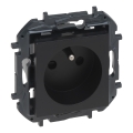 Legrand - Prise électrique domestique sans cadre NILOE STEP 250 V noire