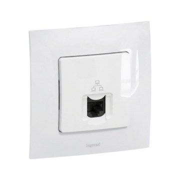 Legrand - Prise Ethernet RJ45 avec cadre NILOE blanche