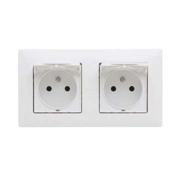 Legrand - Prise extérieure double pour usage domestique avec cadre NILOE STEP 250V IP44 blanche