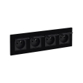 Legrand - Prise extérieure quadruple d'habitation avec cadre NILOE STEP, 250V, IP44, noire