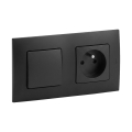 Legrand - Prise murale et interrupteur unipolaire n° 1 avec cadre NILOE 250 V noir