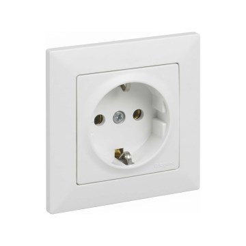 Legrand - prise murale SCHUKO avec cadre SUNO, 250 V, blanche