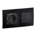 Legrand - Prise murale SCHUKO et interrupteur d'escalier n° 6 avec cadre NILOE 250 V noir