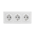 Legrand - Prise triple domestique SCHUKO avec cadre NILOE STEP 250V blanche