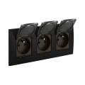 Legrand - Prise triple extérieure NILOE 250V IP44 noire