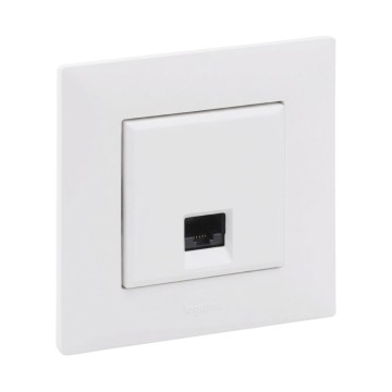Legrand - RJ45 Ethernet-wandcontactdoos met afdekraam NILOE STEP wit