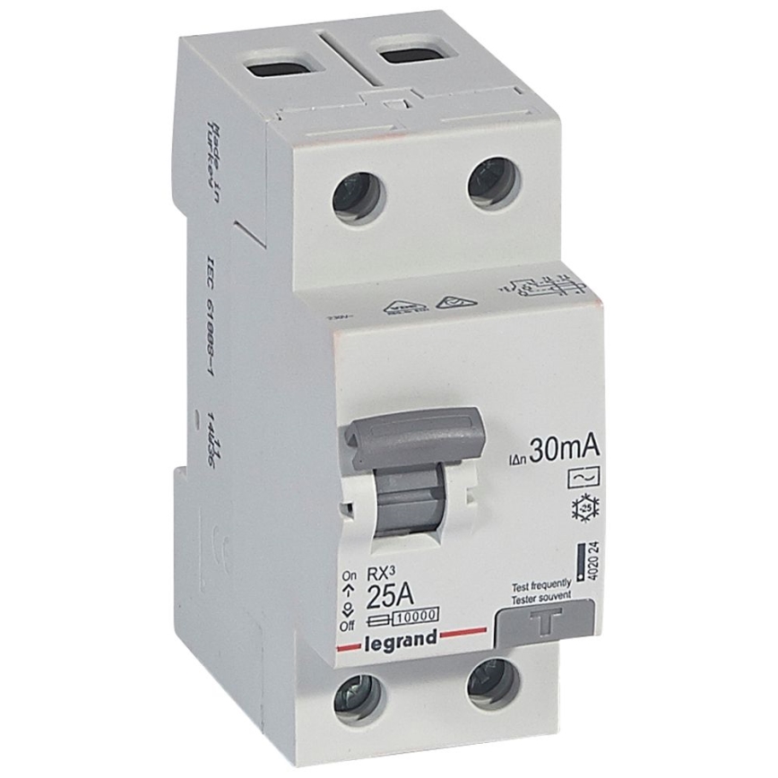 Legrand - RX3 2-polige aardlekschakelaar 2P 25 A 30 mA AC