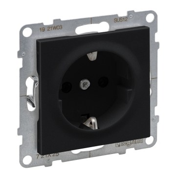 Legrand - Wandcontactdoos SCHUKO zonder afdekraam SUNO 250V zwart