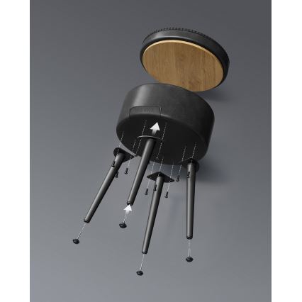 Leren kruk CORE zwart