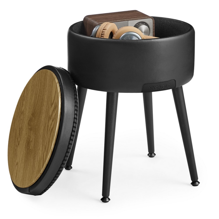 Leren kruk CORE zwart