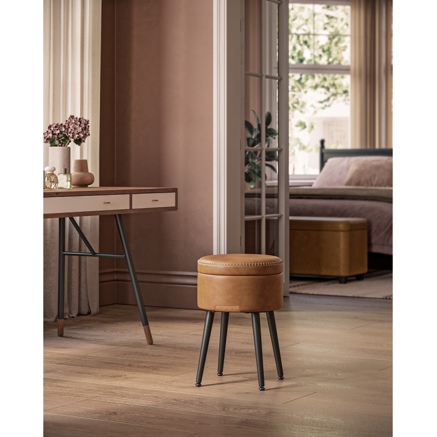 Leren poef CORE cognac